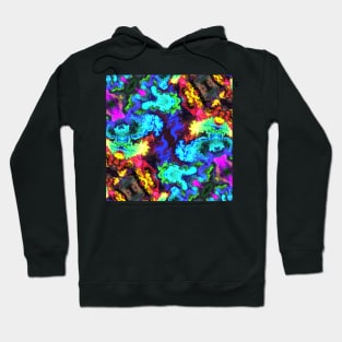 Psychedelic Hippie Square Blue Red Green Yellow and Purple Hoodie